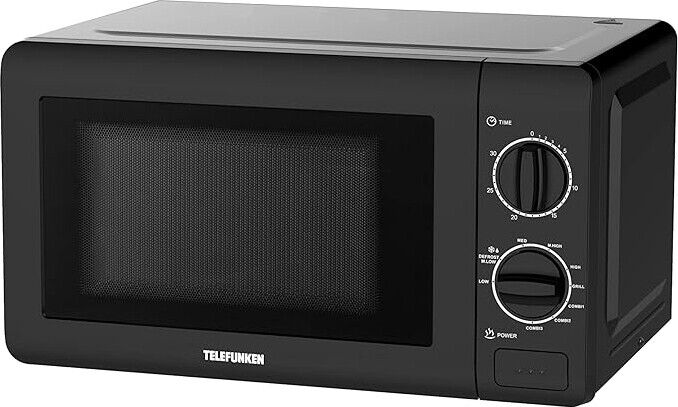 Telefunken Forno Microonde 20 Litri con Grill Potenza 700 W Timer Nero M07637
