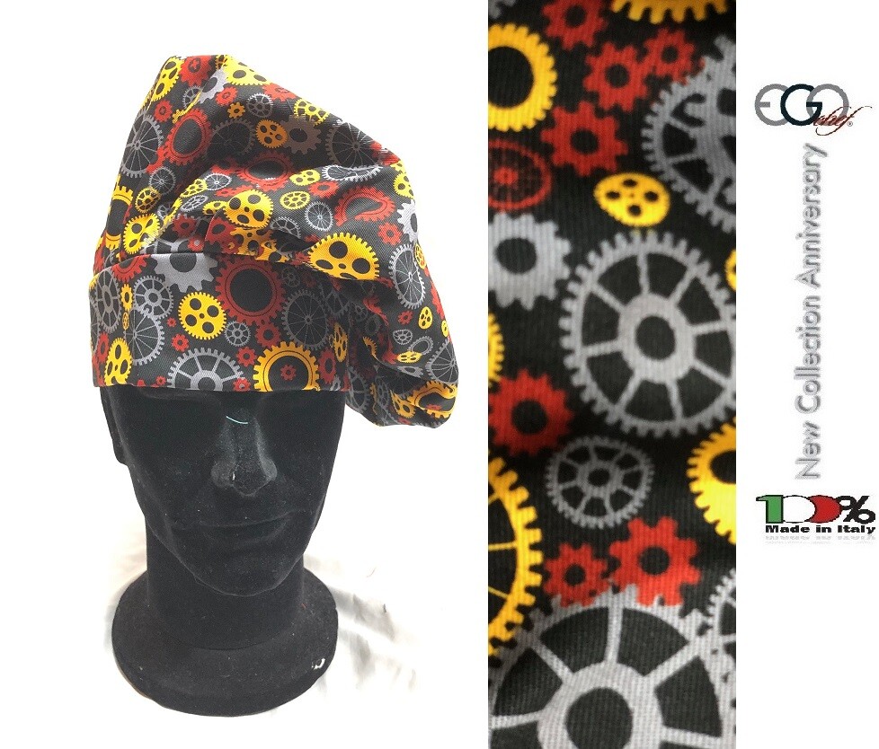 Cappello Copricapo Berretto Cap Cuoco Chef Ego Chef Italia GEAR New 7000152
