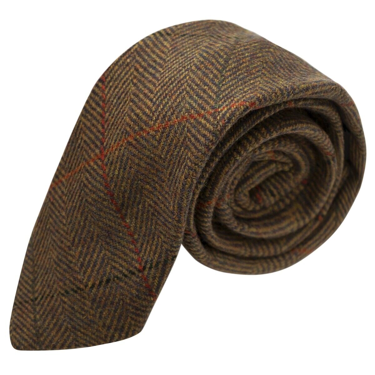 Cravatta Di Lusso A Righe Herringbone, Tweed