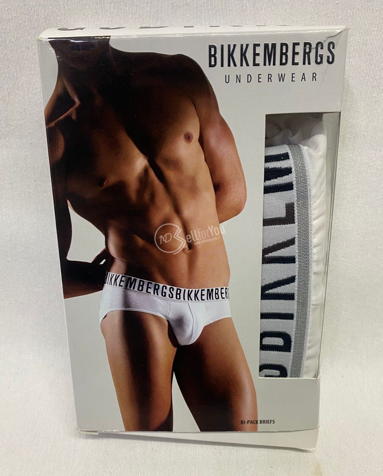 Coppia di mutande slip uomo in cotone Bikkembergs tg. XXL bianco abbigliamento