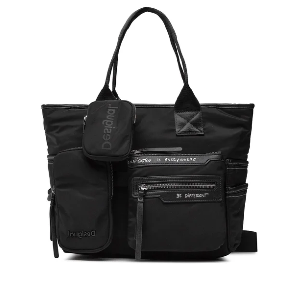 DESIGUAL - BORSA DA DONNA NERA POKETIS NAMIBIA GRANDE 22WAXA17/2000 NUOVA