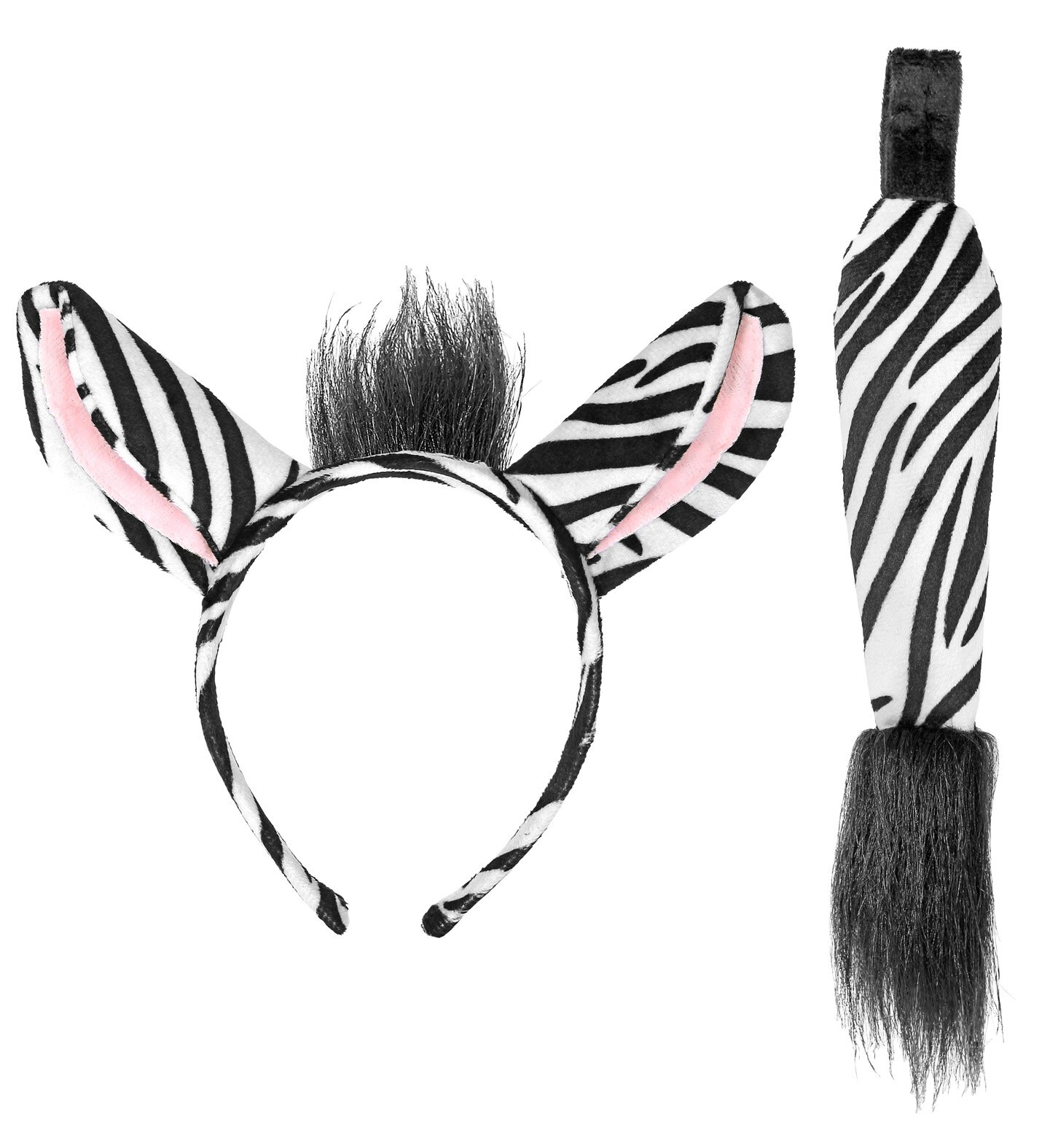 SET ZEBRA CON ORECCHIE E CODA
