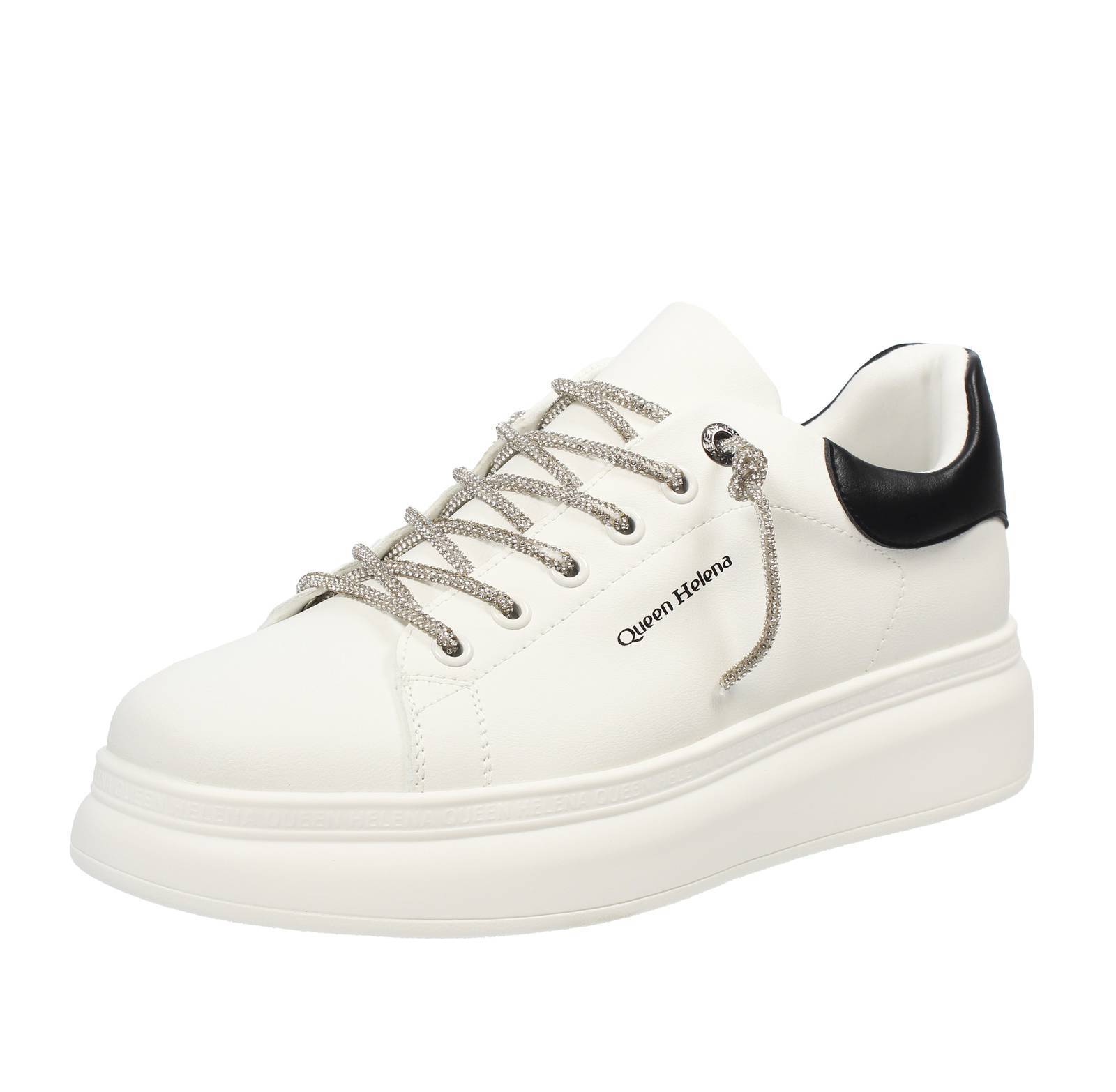 Queen Helena Sneakers Platform Con Cerniera Bianco - Taglia 41 [26.3cm] Scarpe