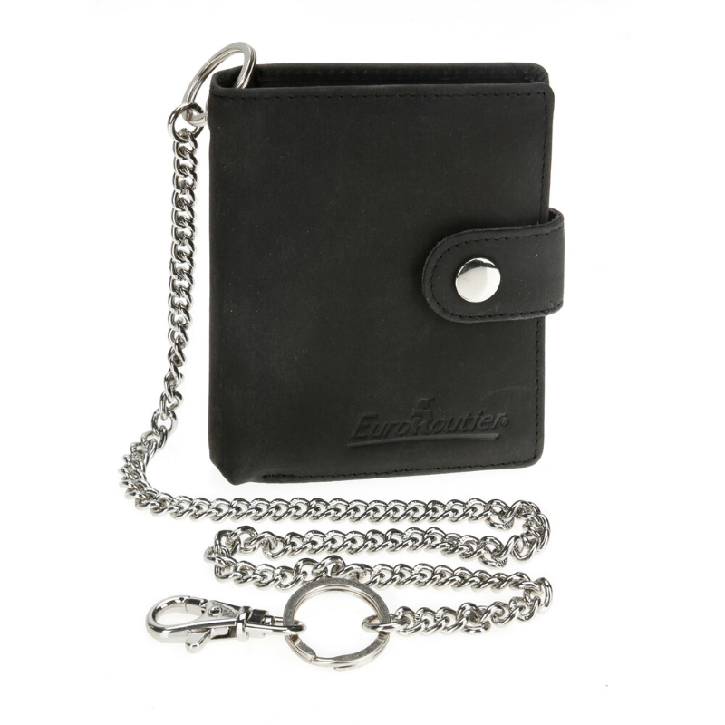 PORTAFOGLIO UOMO SLIM IN PELLE ANTISTRAPPO PORTAMONETE PROTEZIONE RFID NERO
