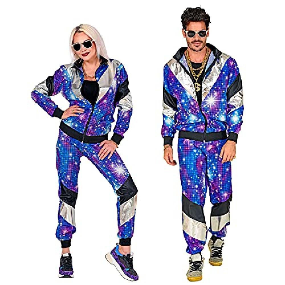 (TG. M) 80'S DISCO SHELL SUIT (jacket, pants) - (M) - NUOVO