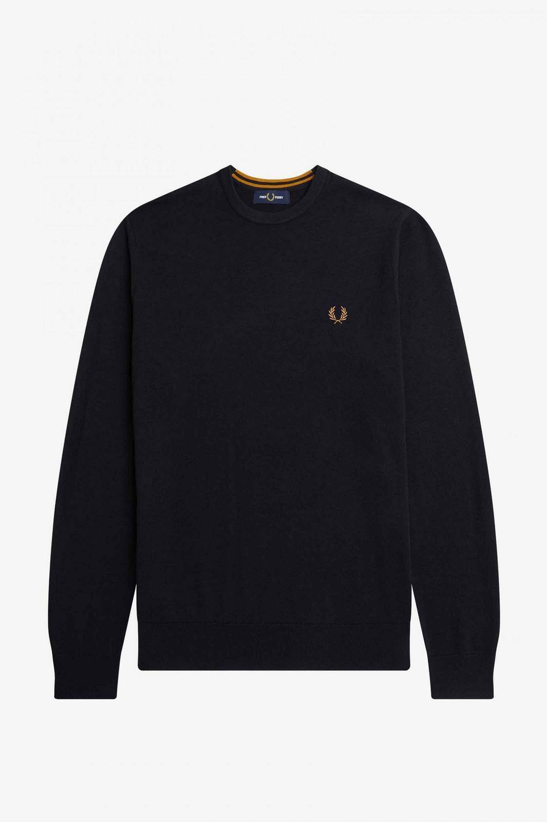 Fred Perry Maglione Girocollo Classico Blu - Taglia M Abbigliamento Uomo