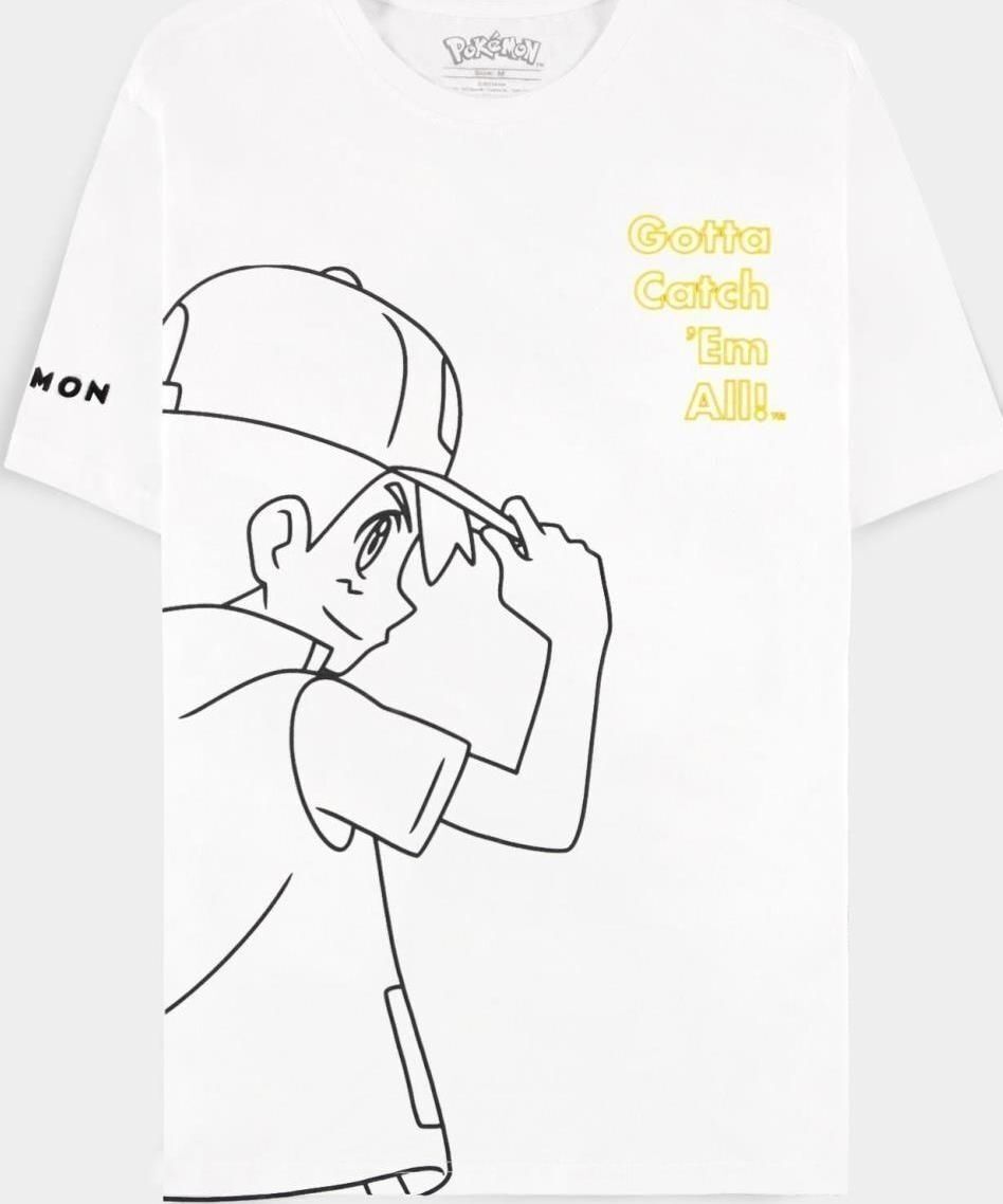 Abbigliamento Pokemon: Ash White (T-Shirt Unisex Tg. XL)