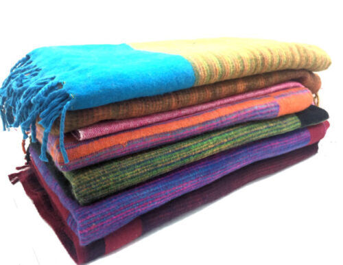 Sciarpa Di Lusso In Yak Wool Etica Tibetana Hippy Funky Festival Coperta N370