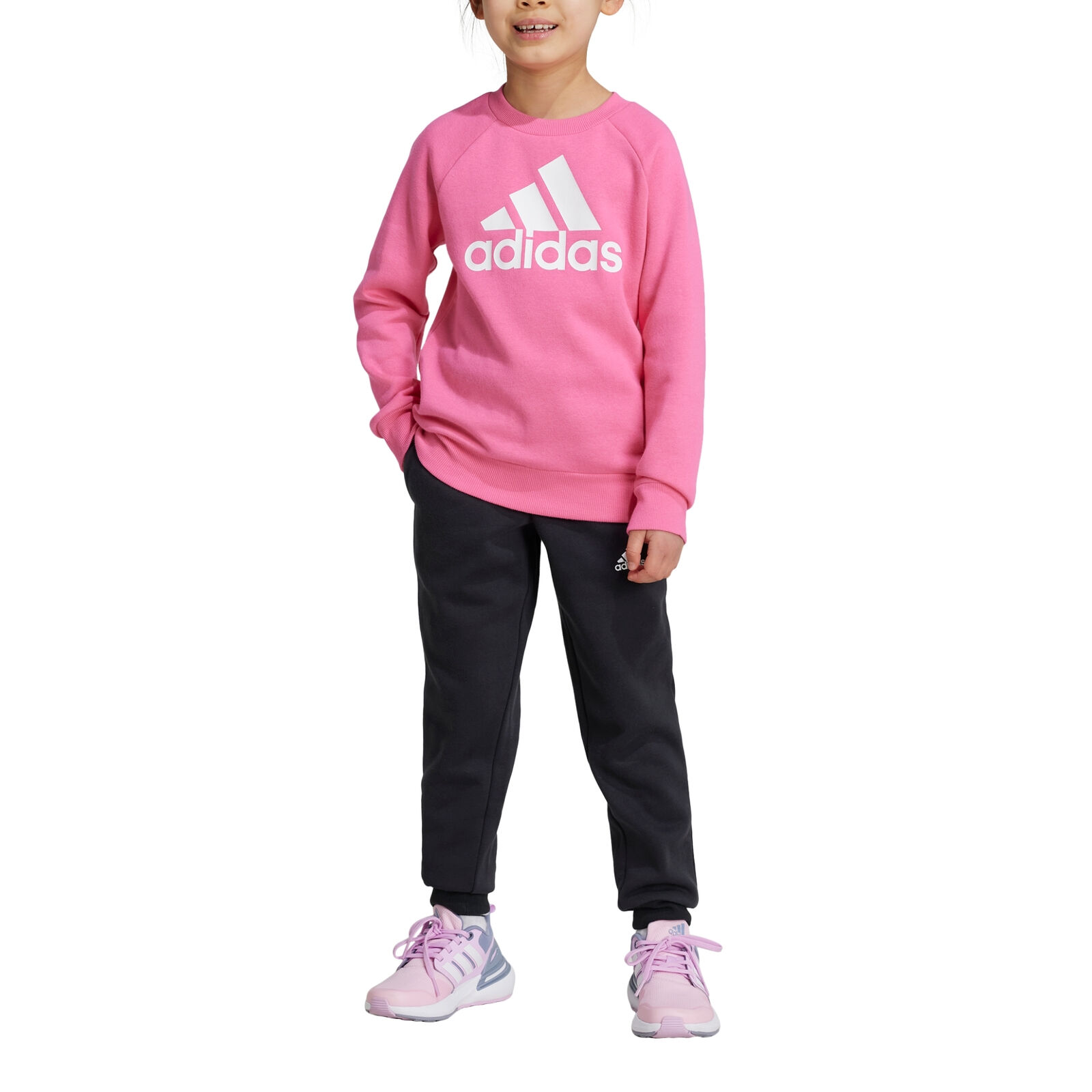 Adidas Tuta da Bambina Essentials Logo Fleece Rosa Taglia 5-6 A Codice IX7319