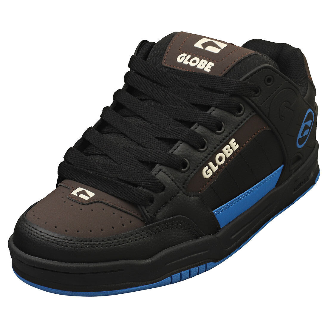Globe Tilt Uomo - Scarpe da Skate in Pelle e Tessuto Nero Blu - 41 EU
