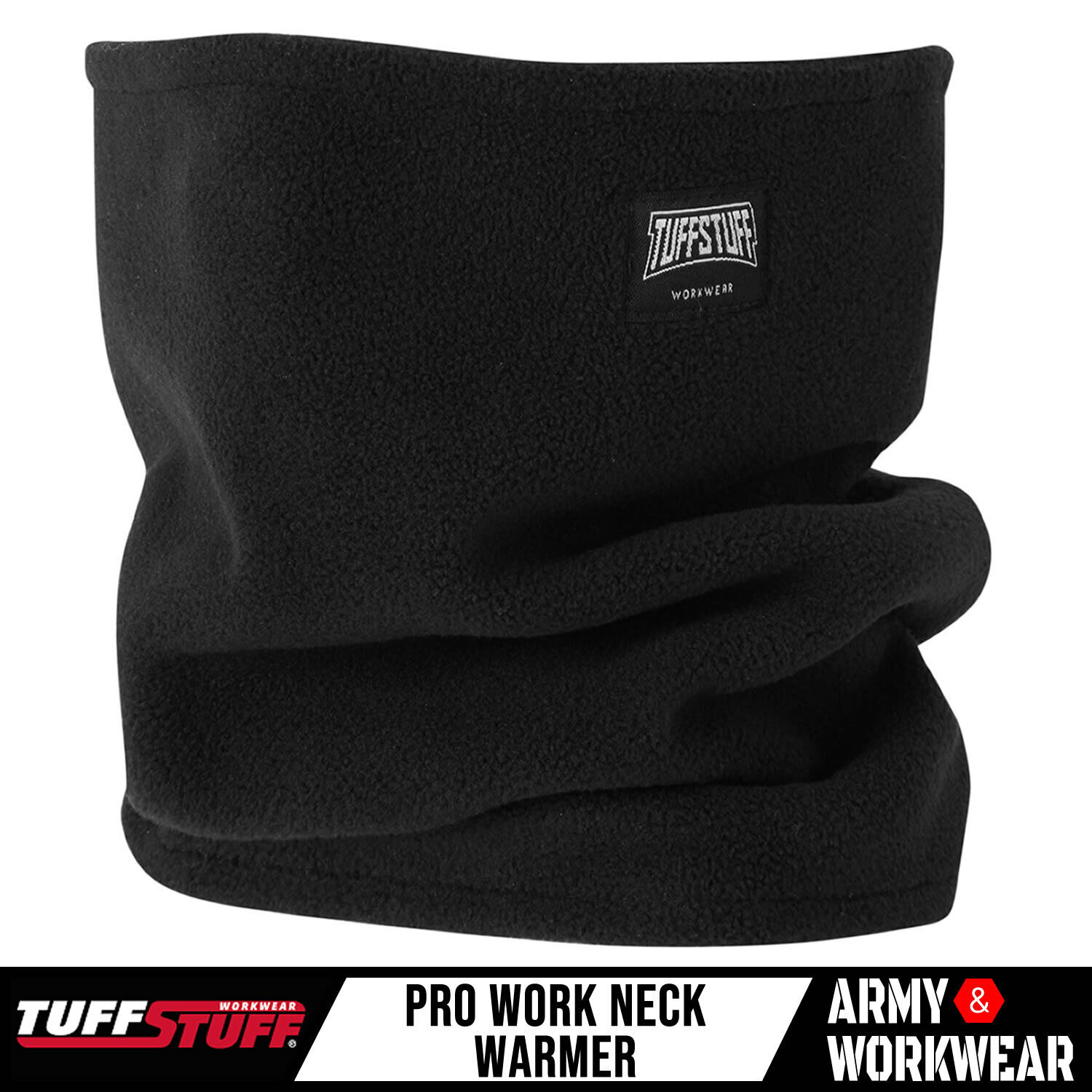 Uomo Tuffstuff pro Work Scaldacollo Nero Caldo Inverno Microfibra Taglia Unica