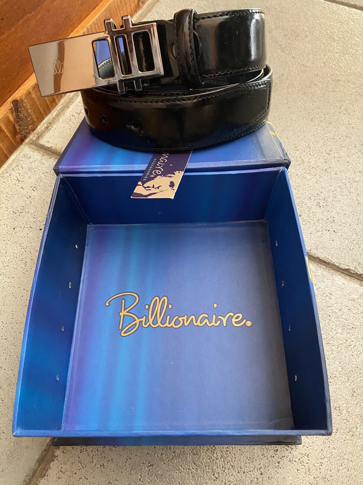 Billionaire Cintura Originale Pelle Uomo Nera