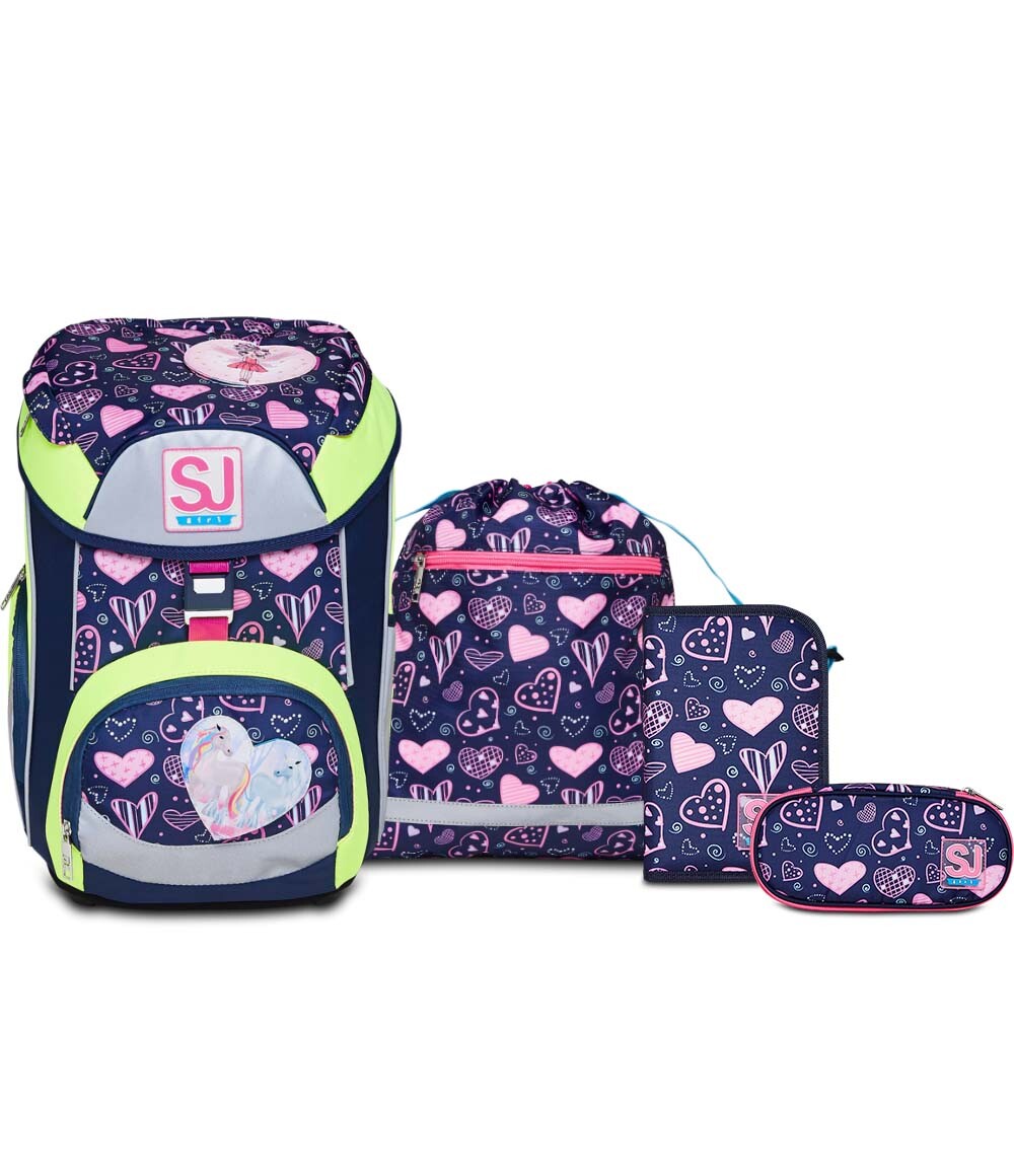 Set Scuola SJ GANG UPDOWN BOX - REFLECTIVE - HEARTLY MIX - Zaino Scuola