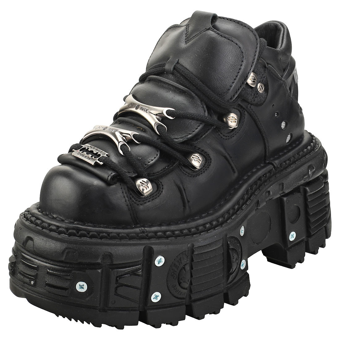 New Rock M-TANK106-C2 - Scarpe Piatto in Pelle Nero - 43 EU