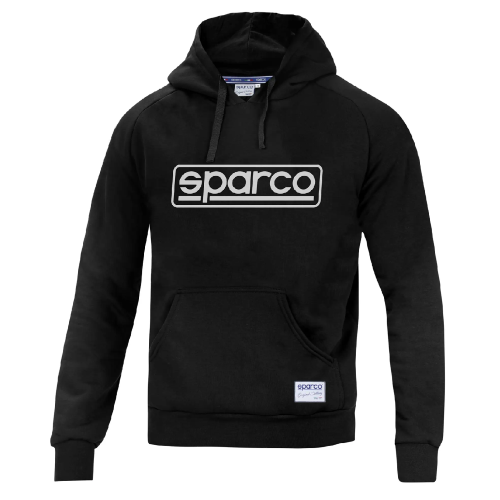 Sparco Hoodie Frame felpa da uomo nera con cappuccio Tg L  in cotone