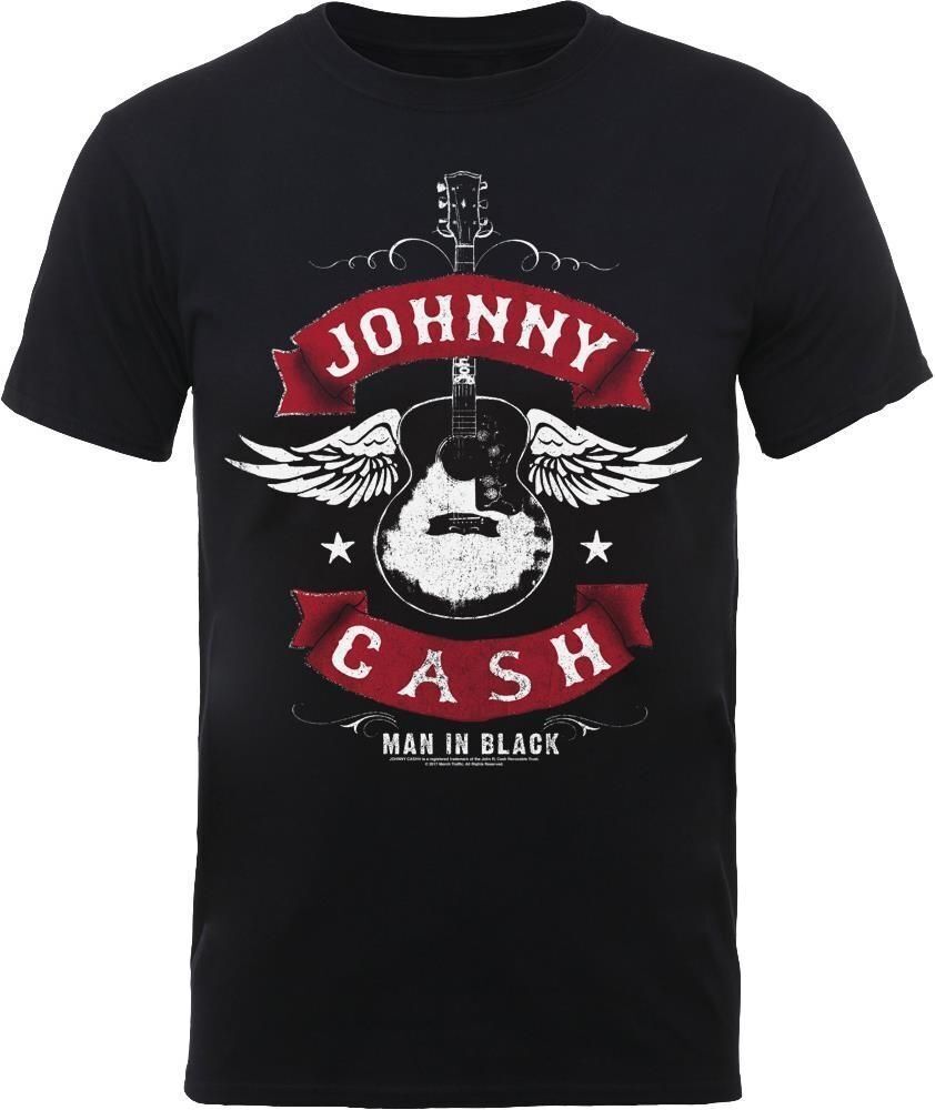 Abbigliamento Johnny Cash: Rock Off - Winged Guitar (T-Shirt Unisex Tg. S)