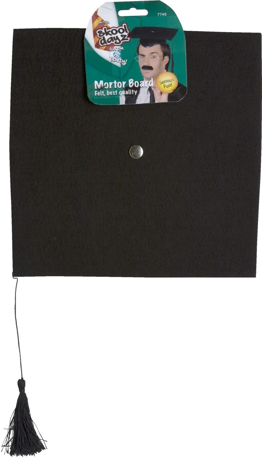 Smiffys Mortar Felt Board Hat, Black