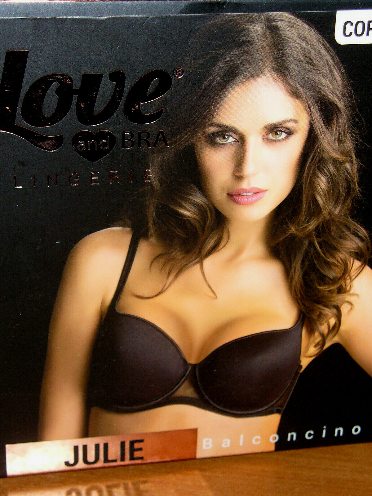 reggiseno LOVE AND BRA balconcino colore nero tg.3 coppa C mod.julie
