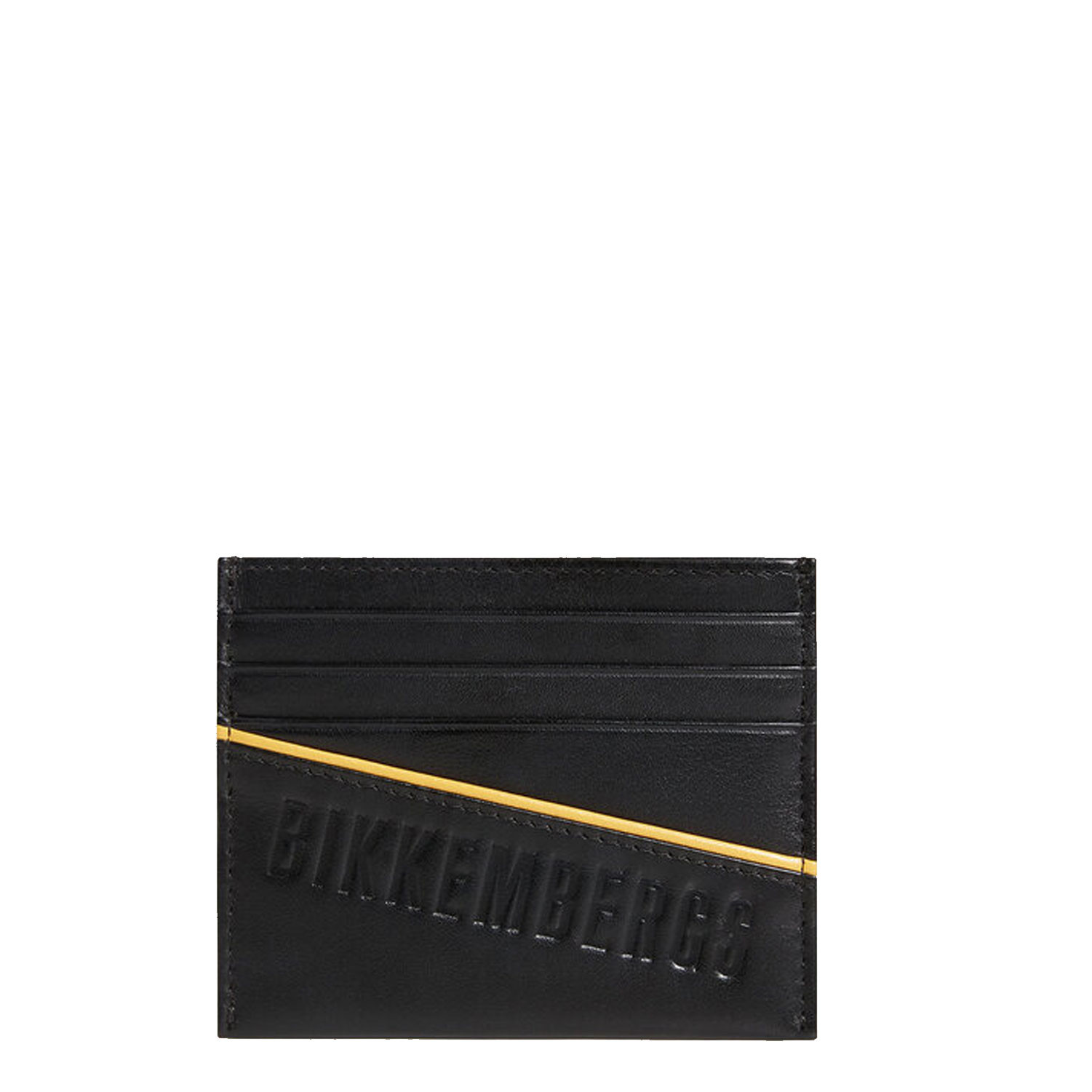 Portacarte di credito uomo Bikkembergs Nero wallet pelle slim portafoglio Logo