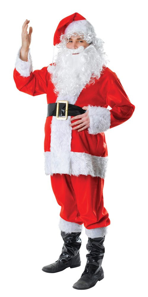 Bristol Novelty- Costume Babbo Natale Pelliccia 7 Pezzi, Colore Bianco, 42-44-In