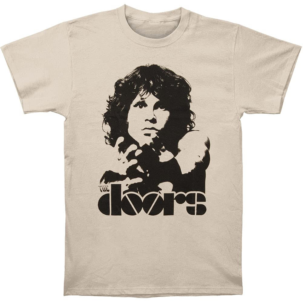 Unbekannt The Doors Break on Through T-Shirt Uomo L Beige (Beige - Beige (Sand))