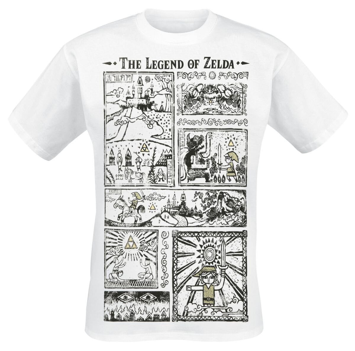 The Legend of Zelda Men's Nintendo Legend of Zelda Drawings T-Shirt White XL Whi