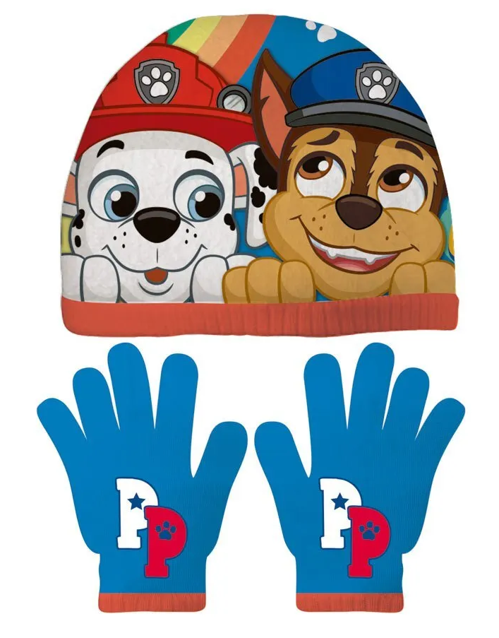 Ragazzi Paw Patrol Cappello E Set Guanti Autorizzato Marshall Anni 2-6 Invernale