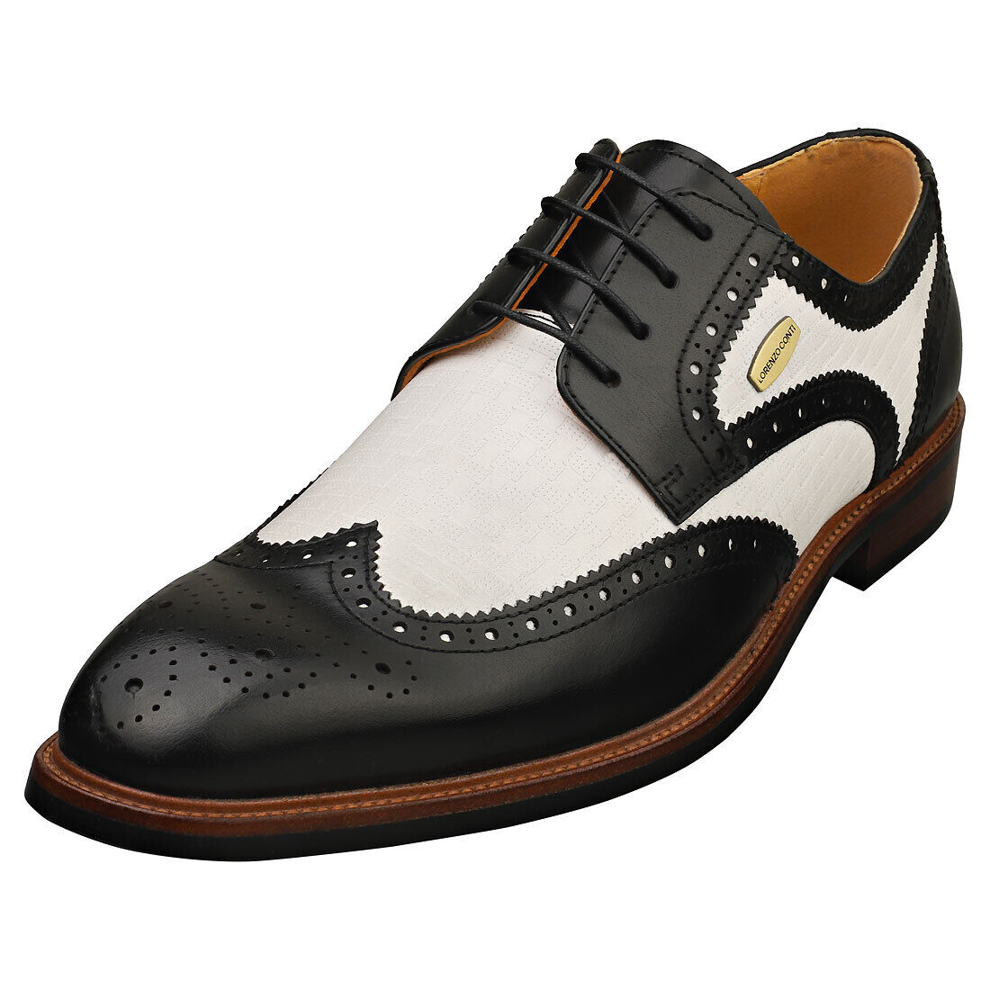 Laura Vita Andy Uomo Black White Scarpe Brogue - 44 EU