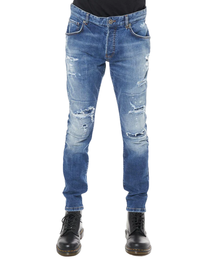 JOHN RICHMOND JEANS SLIM FIT CON LACERAZIONI UMA24203JE