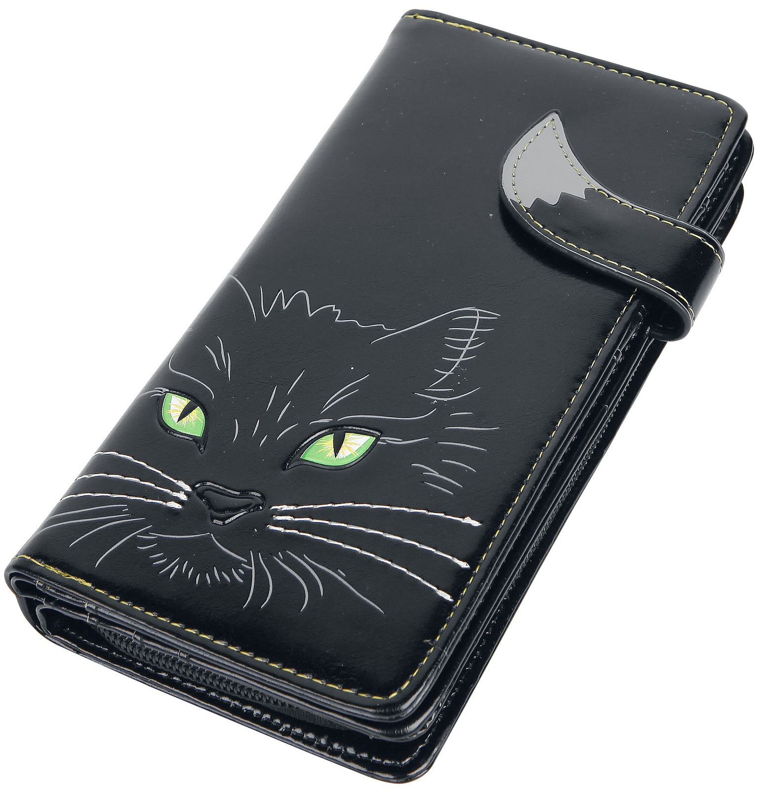 Nemesis Now Lucky Cat Frauen Geldbörse Gothic, Horror, Katzen 18.5cm Nero