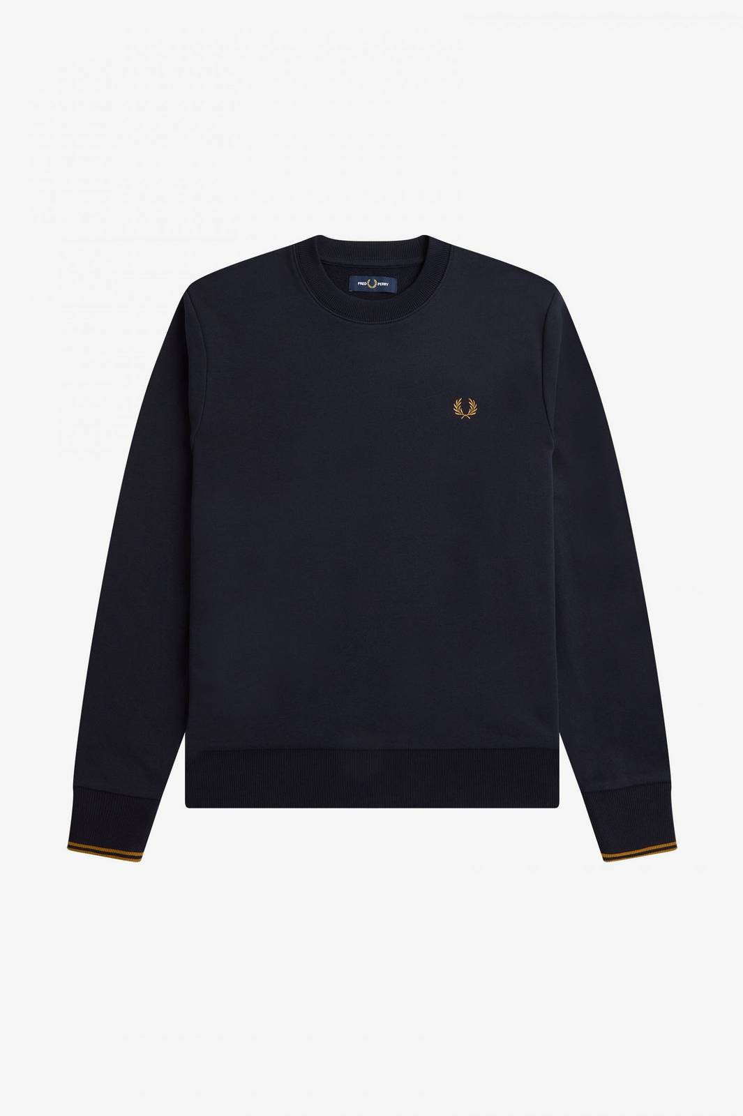 Fred Perry Felpa Girocollo Misto Cotone Blu - Taglia L Abbigliamento Uomo Felpe
