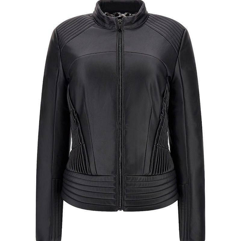 Guess Jacket Lea Corset Pu - Giacca In Similpelle Nero - Taglia S Abbigliamento