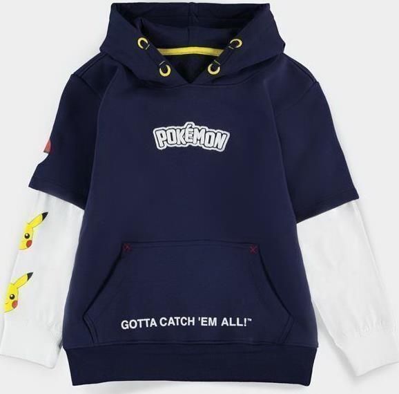 Abbigliamento Pokemon: Core Double Sleeve Blue (Felpa Con Cappuccio Bambino Tg.