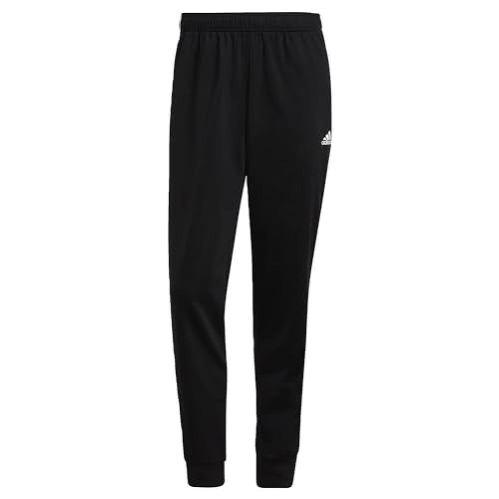 (TG. S Tall) adidas Uomo Essentials Warm-Up Tapered 3-Stripes Track Pants, Black