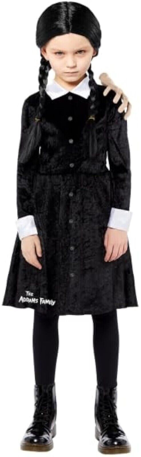 COSTUME HALLOWEEN MERCOLEDI FAMIGLIA ADDAMS BAMBINA LICENZA UFFICIALE 6 8 ANNI