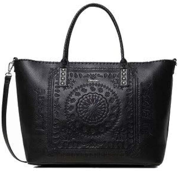 DESIGUAL - Borsa donna grande nera morbida bandana holbox