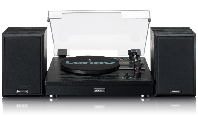 Lenco Giradischi con Trasmissione a cinghia e altoparlanti colore Nero LS-101