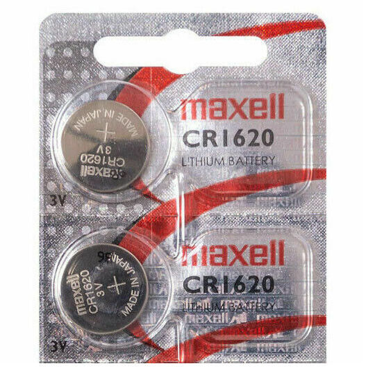 2 x Maxell CR1620 CR 1620 3V Pila Batteria a Bottone Tampone Coin Button Battery