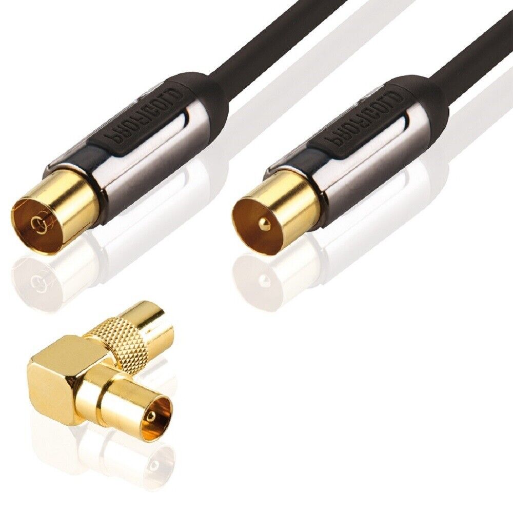 Profigold PROL8703 cavo antenna coassiale M/F contatti Dorati 3m