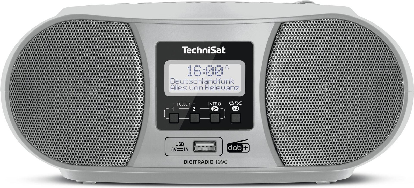 Technisat 0001/3952 Digitradio 1990, stereo boombox, argento