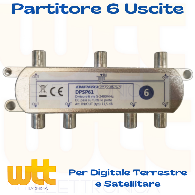 Partitore Antenna Tv 6 USCITE