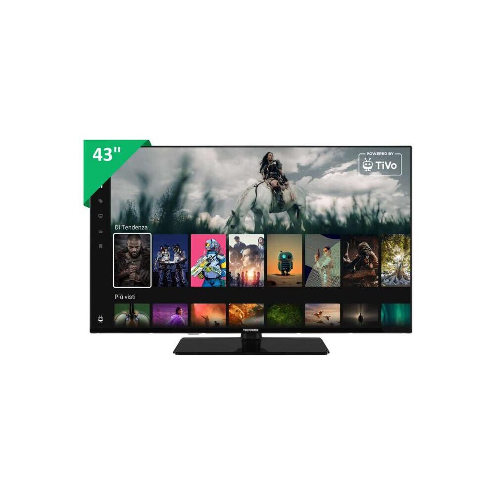 Telefunken Smart TV 43 Pollici Full HD Display LED Nero TE43750B45I2KT