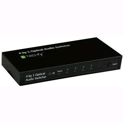 Techly Switch Audio Toslink 4 Porte con Telecomando IR