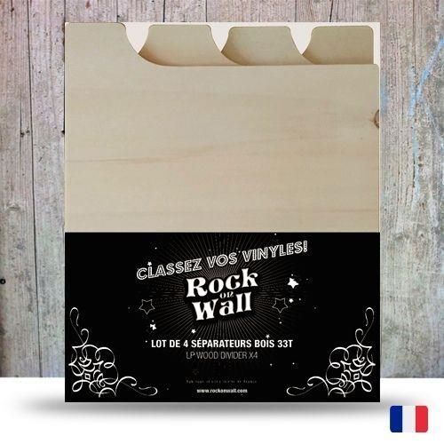 Audio & Hi-Fi Rock On Wall: 4 X Wooden Vinyl Divider (Separatore Per Vinili In L