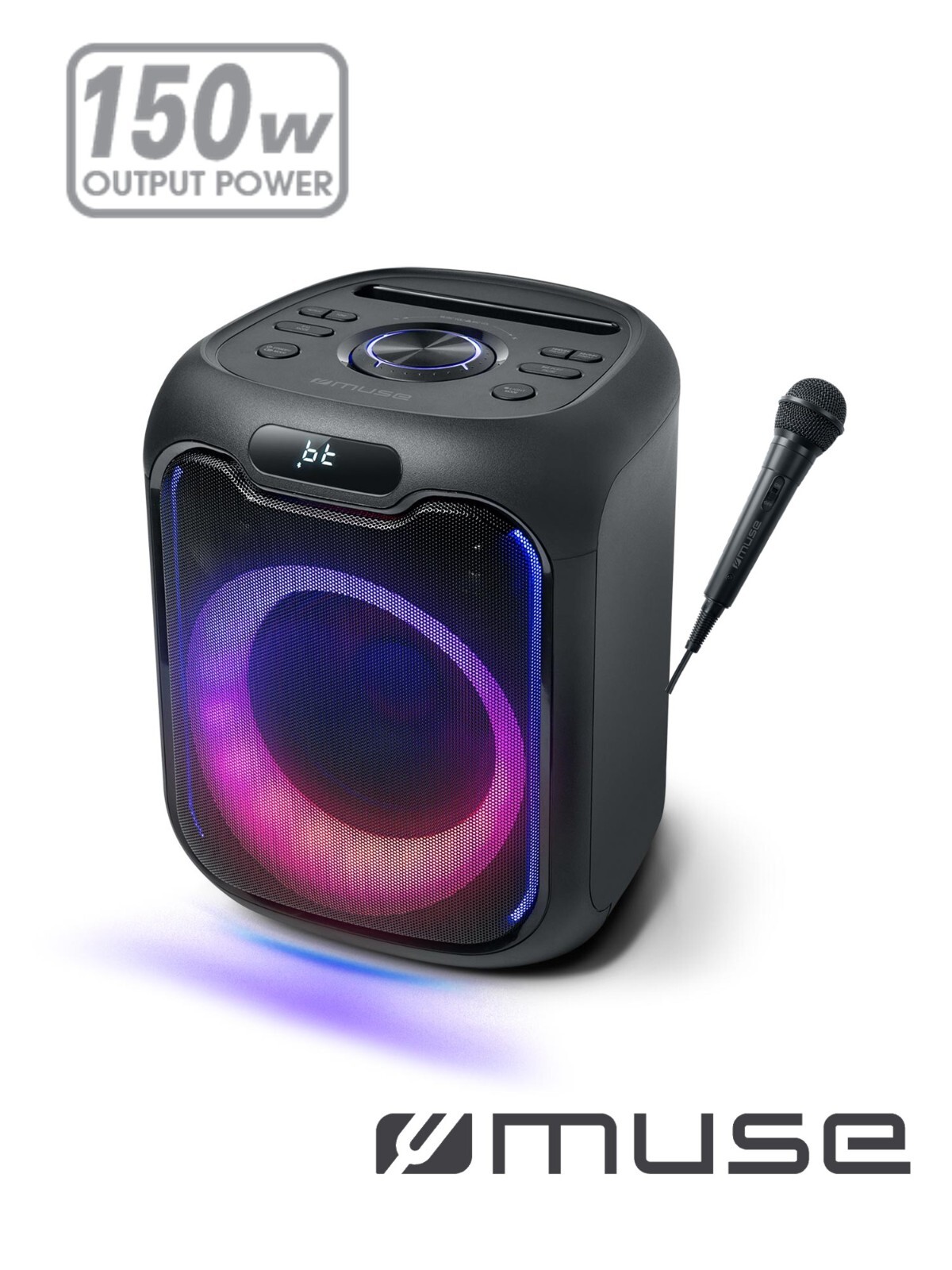 Muse M-1803 DJ Party Box 150W High Power Cassa Bluetooth Microfono Batteria 5h