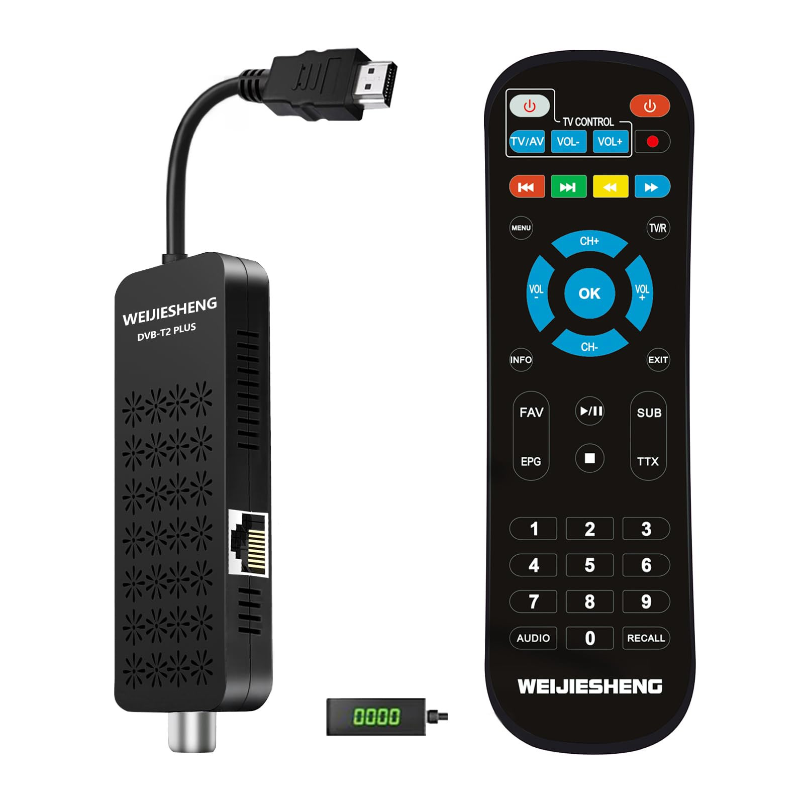 Decoder Digitale Terrestre 2025, Decoder DVB-T2-Mini TV Stick, HD 1080P (T9o)