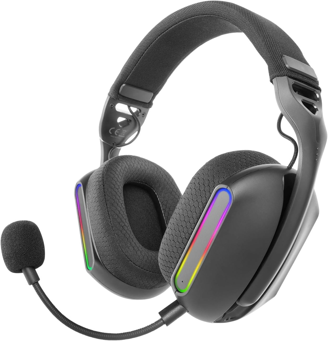 MARSGAMING MHW-PRO, Cuffie Gaming Wireless ARGB Flow, Surround 3D 7.1, Bluetooth