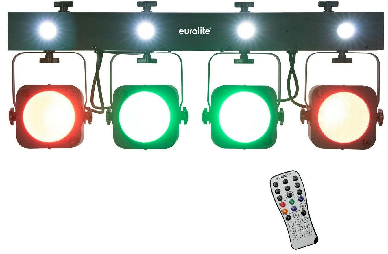SET FARI a LED RGB ULTRA PIATTI faro luci par slim strobo luce dj comando remoto