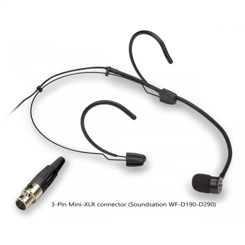 VISAGE-C01E NERO microfono archetto MINI XLR 3PIN animatori presentatori attori