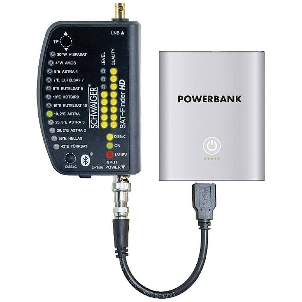 Schwaiger Sat Finder HD + Powerbank SAT Finder